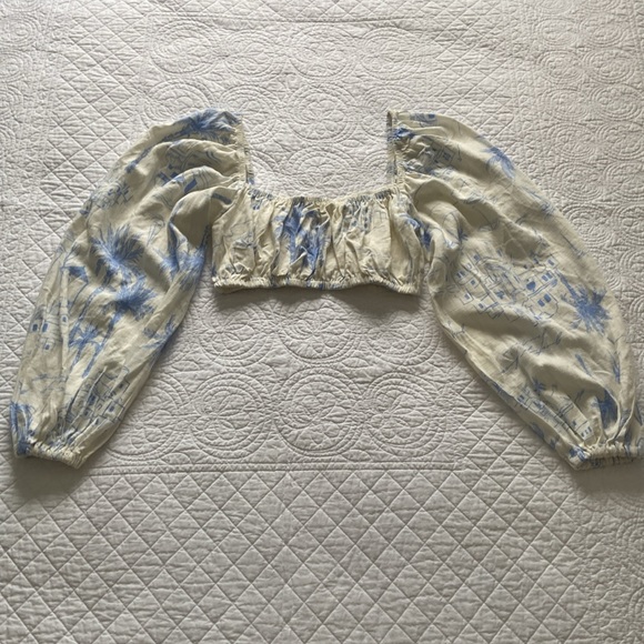 Sabo Jhazelle Set Maxi Skirt And Crop Top Santorini Off White Blue XS - Picture 3 of 16